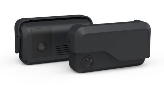 CM32 Dual-facing dash cam, front and back views